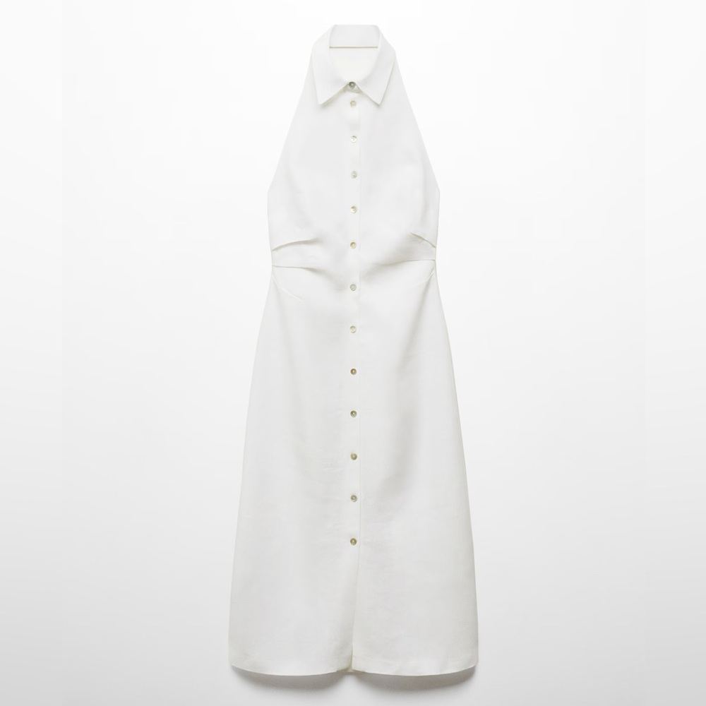 Mango Linen Halter Dress